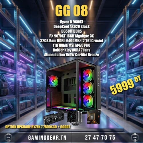 PC Gamer Ryzen 5 9600X | RX 9070 XT 16GB | 32GB RAM DDR5 | 1TB NVMe