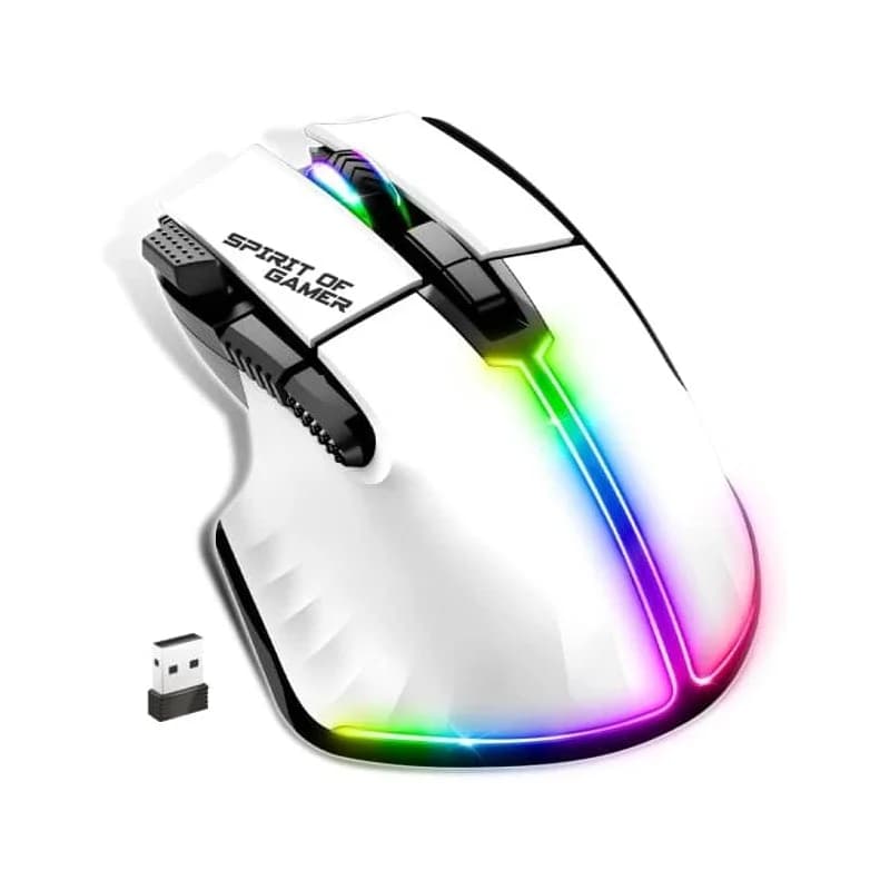 SPIRIT OF GAMER PRO-M5 Blanc | Sans-fil Triple Mode | 12800 DPI | E...