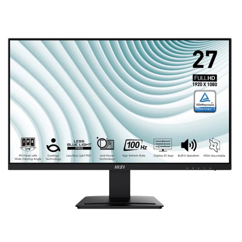 MSI Pro MP273A 27' FHD | 100Hz IPS Noir | Bureau