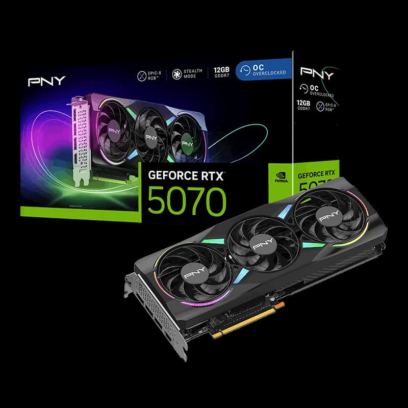 PNY RTX 5070 ARGB Triple Fan 12Go OC | RTX 1440p