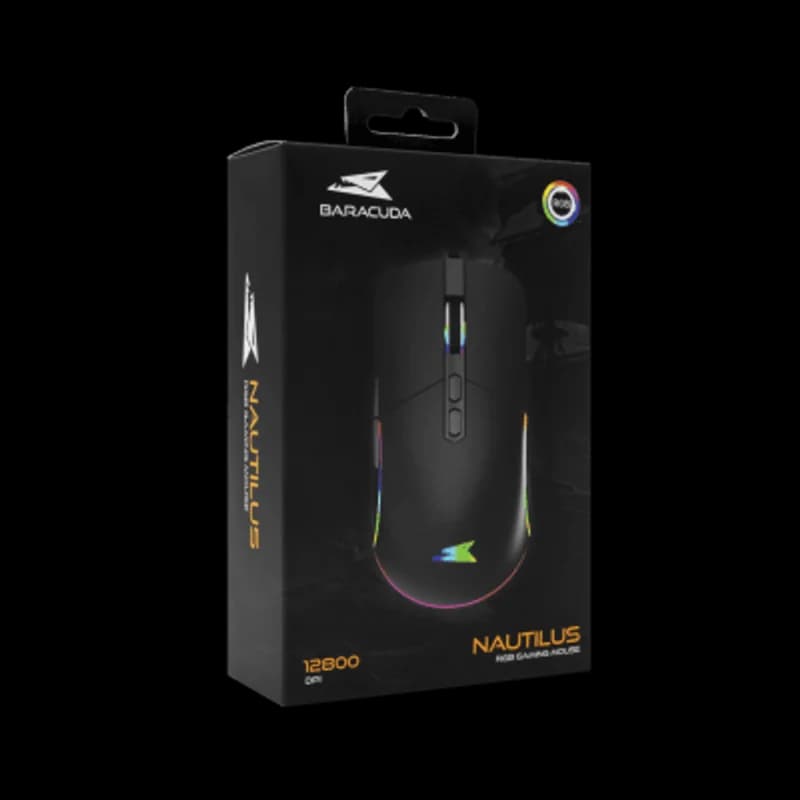 BARACUDA Nautilus Noir | Filaire | 12800 DPI | RGB | Pro Gaming