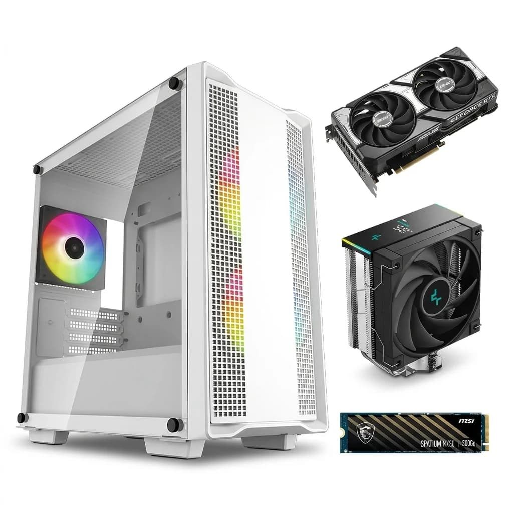 GamingGear GamingGear Level Up RTX 5060 Ti 16Go | 512Go NVMe | Blanc | Performance...