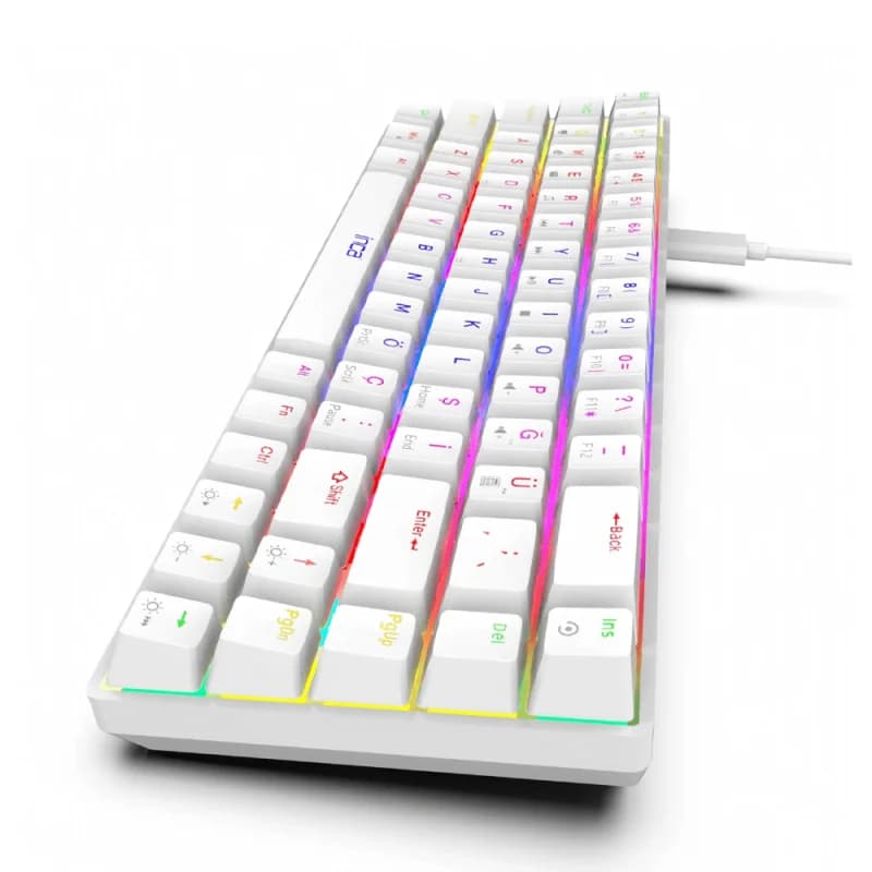 INCA IKG-453 Compact Red Switch Filaire Blanc | Gamer