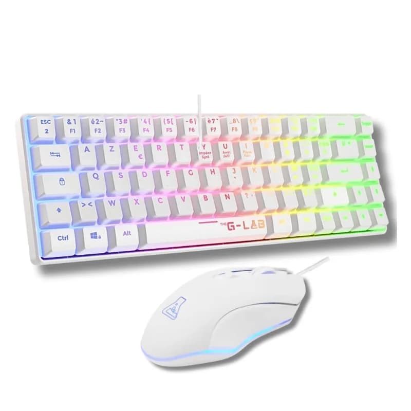 THE G-LAB Combo Hydro 65% Semi-mécanique Blanc | Gamer