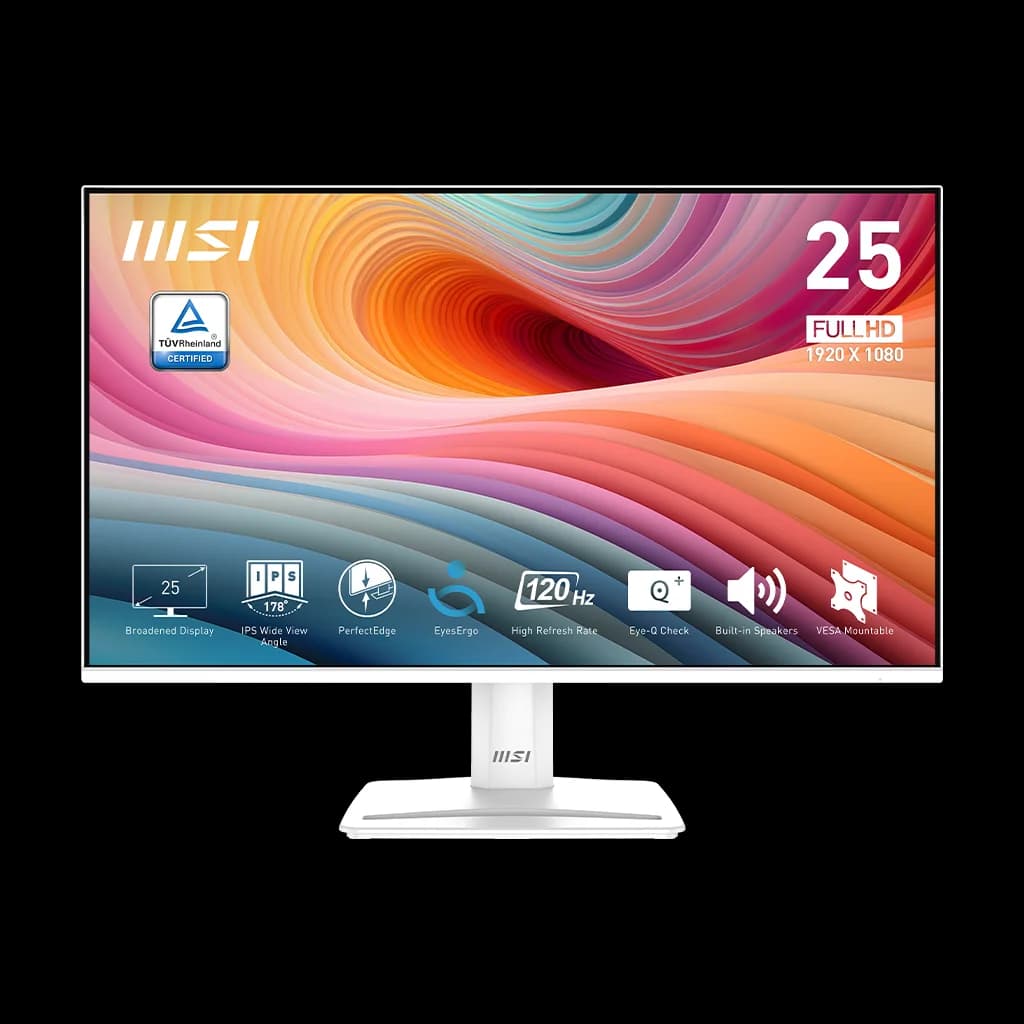 MSI PRO MP251WE2 24.5' FHD Blanc | 120Hz IPS | Multimédia